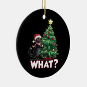 面白い黒猫のクリスマスツリー セラミックオーナメント (右)