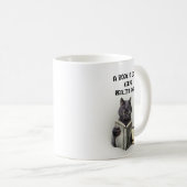 面白い黒猫のコーヒー本の日現実から離れて コーヒーマグカップ (正面右)