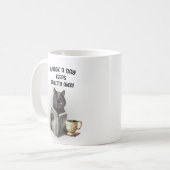 面白い黒猫のコーヒー本の日現実から離れて コーヒーマグカップ (正面左)