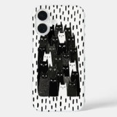 面白い黒猫のデザイン 不審な猫のパターン Case-Mate iPhoneケース (裏面)