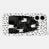 面白い黒猫のデザイン 不審な猫のパターン Case-Mate iPhoneケース (裏面 (横))