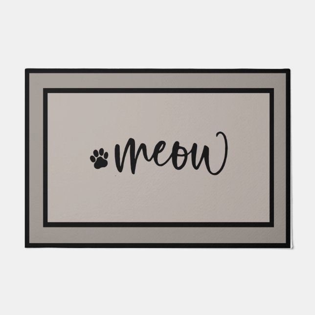 面白い黒猫のマット、かわいい猫のドアマット ドアマット (正面)