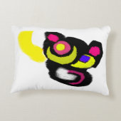 面白い黒猫の芸術 アクセントクッション (裏面)