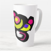 面白い黒猫の芸術 カフェラテマグ (右アングル)