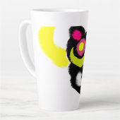 面白い黒猫の芸術 カフェラテマグ (左アングル)