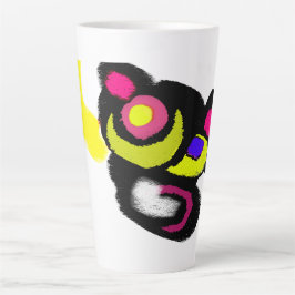面白い黒猫の芸術 カフェラテマグ