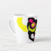 面白い黒猫の芸術 カフェラテマグ (左アングル)