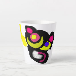 面白い黒猫の芸術 カフェラテマグ