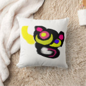 面白い黒猫の芸術 クッション (ブランケット)