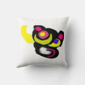 面白い黒猫の芸術 クッション (裏面)