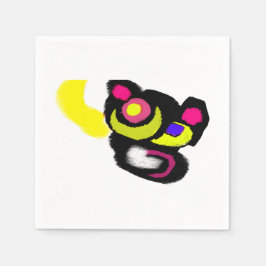 面白い黒猫の芸術 スタンダードカクテルナプキン