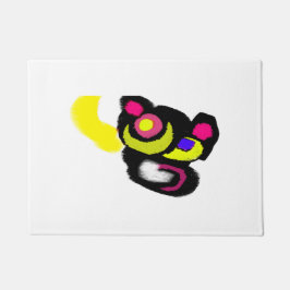 面白い黒猫の芸術 ドアマット