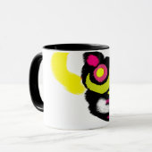 面白い黒猫の芸術 マグカップ (正面左)