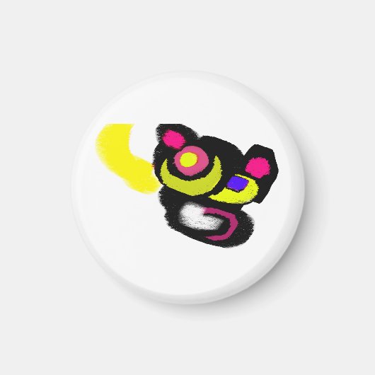 面白い黒猫の芸術 マグネット (正面)