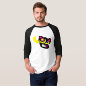 面白い黒猫の芸術 Tシャツ (正面フル)