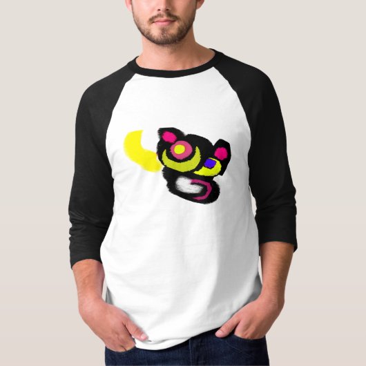 面白い黒猫の芸術 Tシャツ (正面)