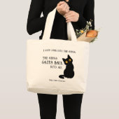 面白い黒猫の親ニーチェ引用トートバッグ ラージトートバッグ (正面(商品))