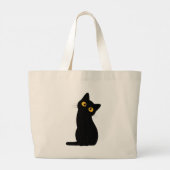 面白い黒猫の親ニーチェ引用トートバッグ ラージトートバッグ (裏面)