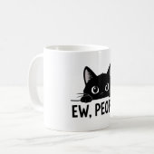 面白い黒猫の"え、人々。" マグカップ | かわいいイン (正面左)