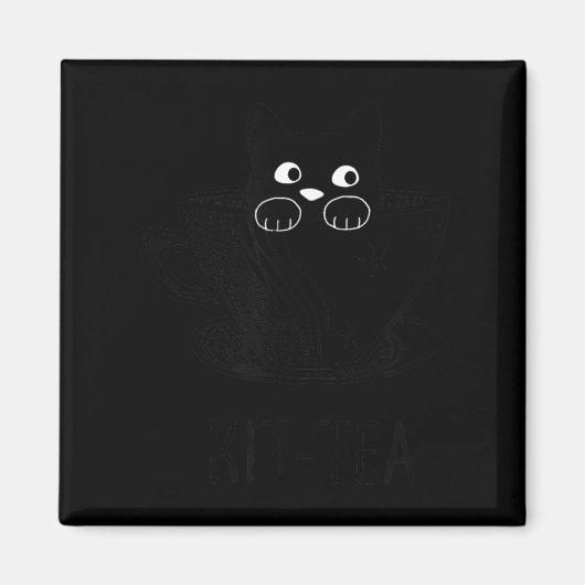 面白い黒猫キッティーグラフィック マグネット (正面)
