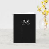 面白い黒猫キッティー茶グラフィック カード (黄色い花)