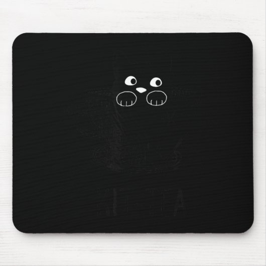 面白い黒猫キットティーグラフィック マウスパッド (正面)