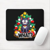 面白い黒猫クリスマスツリーメリークリスマスユーモアカ マウスパッド (マウス)