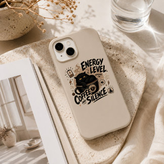 面白い黒猫コーヒーiPhone 15ケース iPhone 15ケース