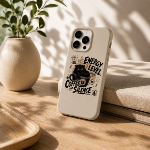 面白い黒猫コーヒーiPhone 15 Proケース iPhone 15 Proケース