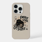面白い黒猫コーヒーiPhone 15 Proケース iPhoneケース (裏面)
