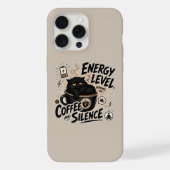 面白い黒猫コーヒーiPhone 15 Pro Maxケース iPhoneケース (裏面)