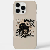 面白い黒猫コーヒーiPhone 16 Pro Maxケース Case-Mate iPhoneケース (裏面)