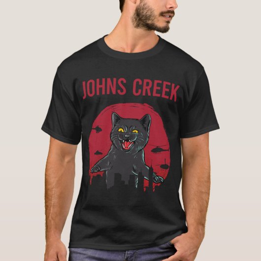 面白い黒猫ジョーンズクリーク Tシャツ (正面)