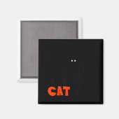 面白い黒猫ネコの召使 マグネット (正面/裏面)