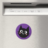 面白い黒猫パープル マグネット (インサイチュ (食洗機))