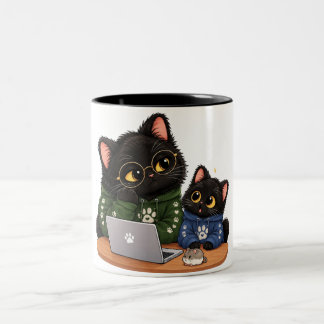 面白い黒猫プログラマーのギフトマグ カップ デベロッパー 猫