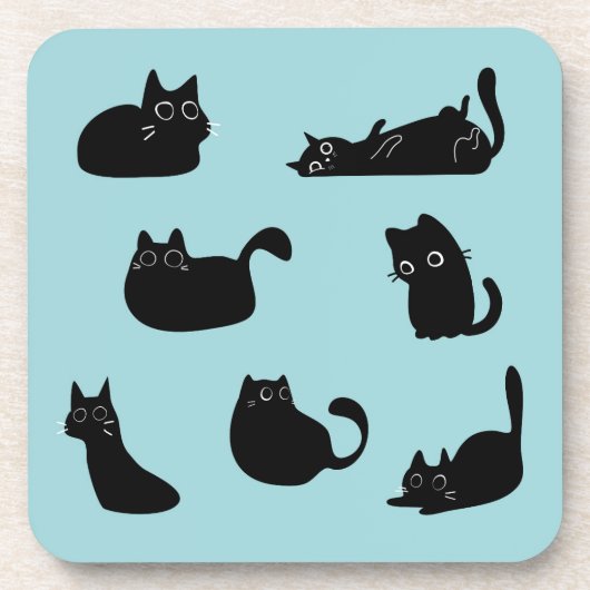 面白い黒猫 コースター (正面)