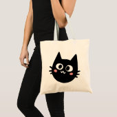 面白い黒猫 トートバッグ (正面(商品))