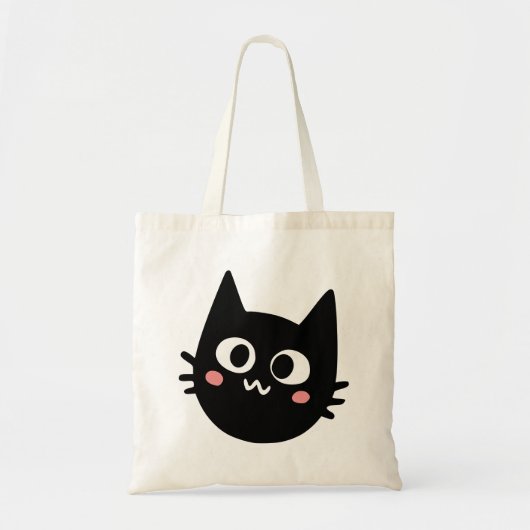 面白い黒猫 トートバッグ (正面)