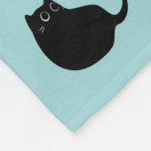 面白い黒猫 フリースブランケット (角)