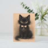 面白い黒猫。ポストカード ポストカード (スタンド正面)