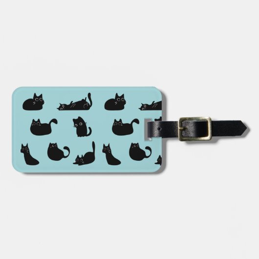 面白い黒猫 ラゲッジタグ (正面横)
