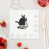 面白い黒猫 何_cat 縁ありランチョンナプキン (インサイチュ)