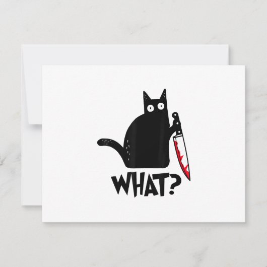 面白い黒猫 出欠カード (正面)