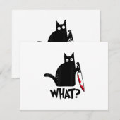 面白い黒猫 出欠カード (正面/裏面)