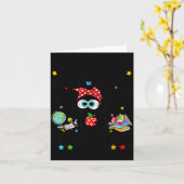 面白い黒猫 私は67日間の学校生活を乗り越えた 私は元気 カード (黄色い花)