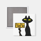 面白い黒猫 "Bad Boogie - BlaBla-" マグネット (正面/裏面)