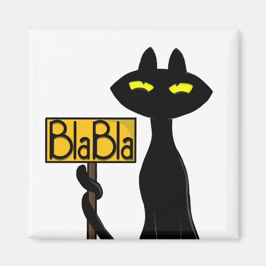 面白い黒猫 "Bad Boogie - BlaBla-" マグネット (正面)