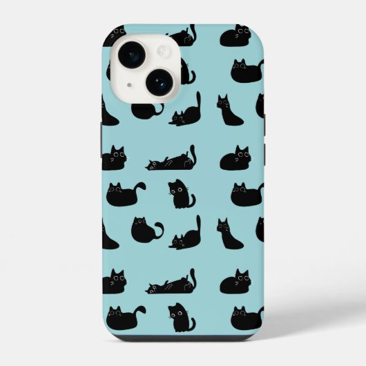 面白い黒猫 iPhoneケース (裏面)