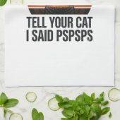面白い黒猫 Pspsps ヴィンテージサンセットデザイン_1 キッチンタオル (折り畳み)